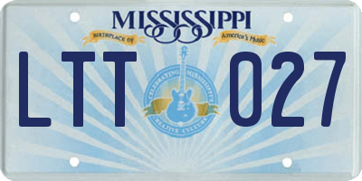 MS license plate LTT027
