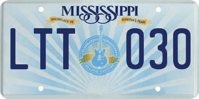 MS license plate LTT030