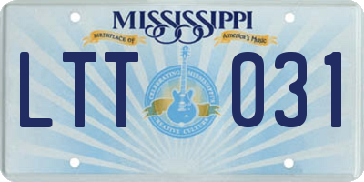 MS license plate LTT031