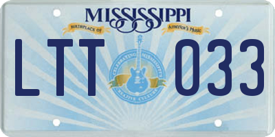 MS license plate LTT033