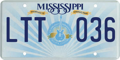 MS license plate LTT036
