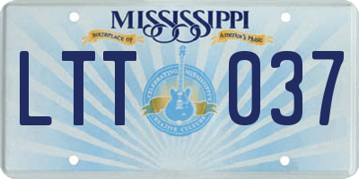 MS license plate LTT037