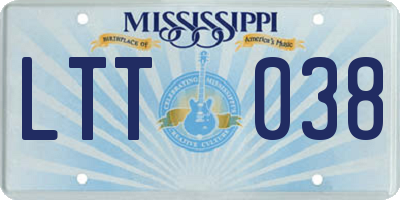 MS license plate LTT038