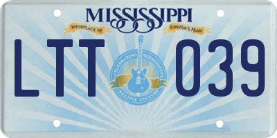 MS license plate LTT039