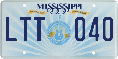 MS license plate LTT040