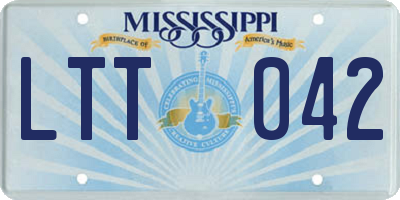 MS license plate LTT042