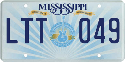 MS license plate LTT049