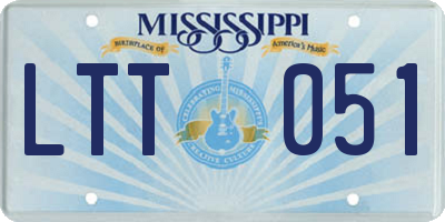 MS license plate LTT051