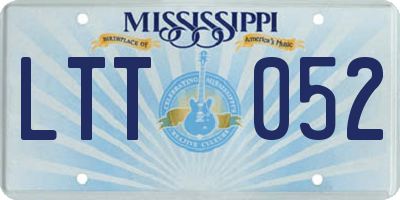 MS license plate LTT052