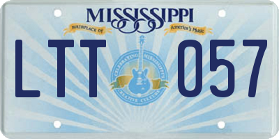 MS license plate LTT057