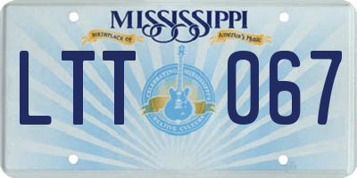 MS license plate LTT067
