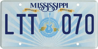 MS license plate LTT070