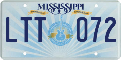 MS license plate LTT072