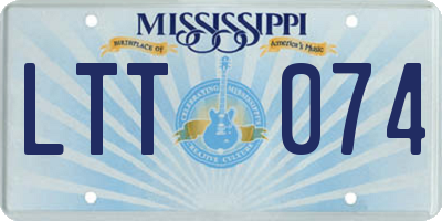 MS license plate LTT074