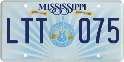 MS license plate LTT075