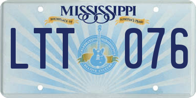 MS license plate LTT076