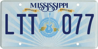 MS license plate LTT077