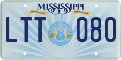 MS license plate LTT080