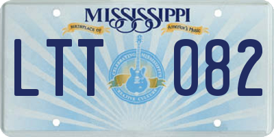 MS license plate LTT082