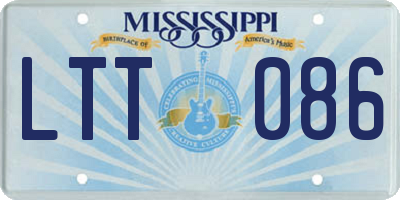 MS license plate LTT086