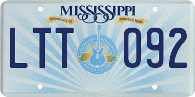 MS license plate LTT092