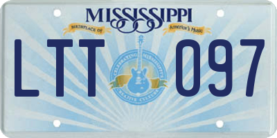 MS license plate LTT097