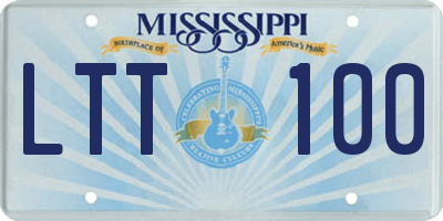 MS license plate LTT100