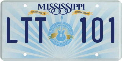 MS license plate LTT101