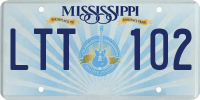 MS license plate LTT102