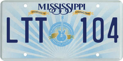 MS license plate LTT104