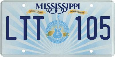 MS license plate LTT105