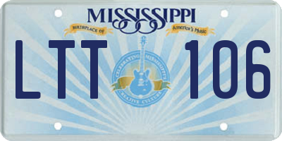 MS license plate LTT106