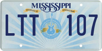 MS license plate LTT107