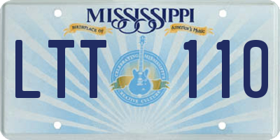 MS license plate LTT110