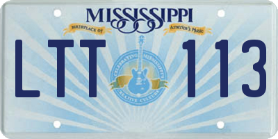 MS license plate LTT113