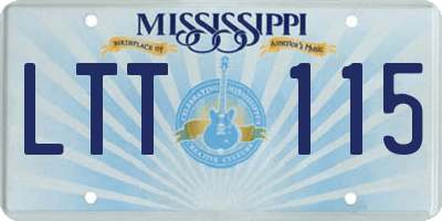 MS license plate LTT115