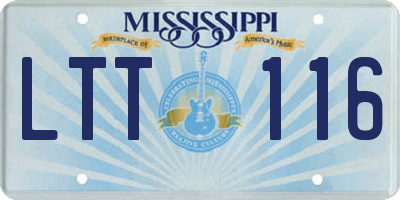MS license plate LTT116