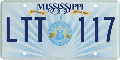 MS license plate LTT117