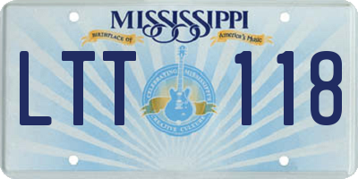 MS license plate LTT118