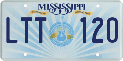 MS license plate LTT120
