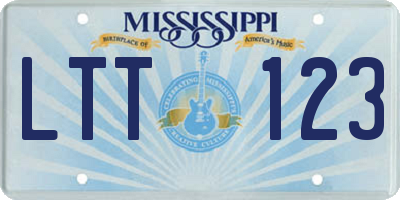 MS license plate LTT123