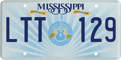 MS license plate LTT129