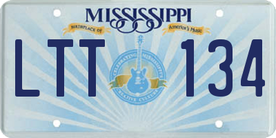 MS license plate LTT134