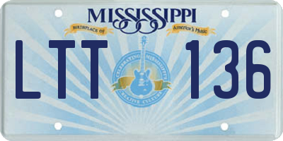 MS license plate LTT136