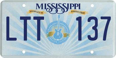 MS license plate LTT137