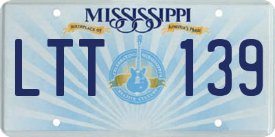MS license plate LTT139