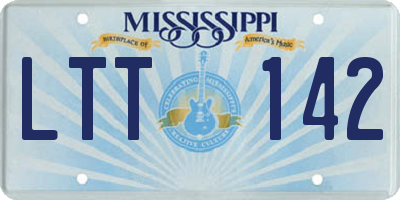 MS license plate LTT142