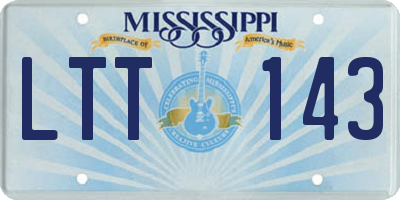 MS license plate LTT143