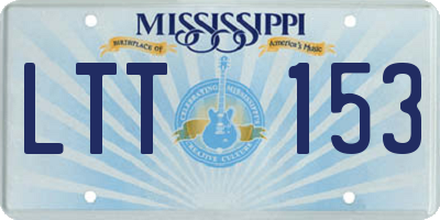 MS license plate LTT153