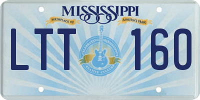 MS license plate LTT160